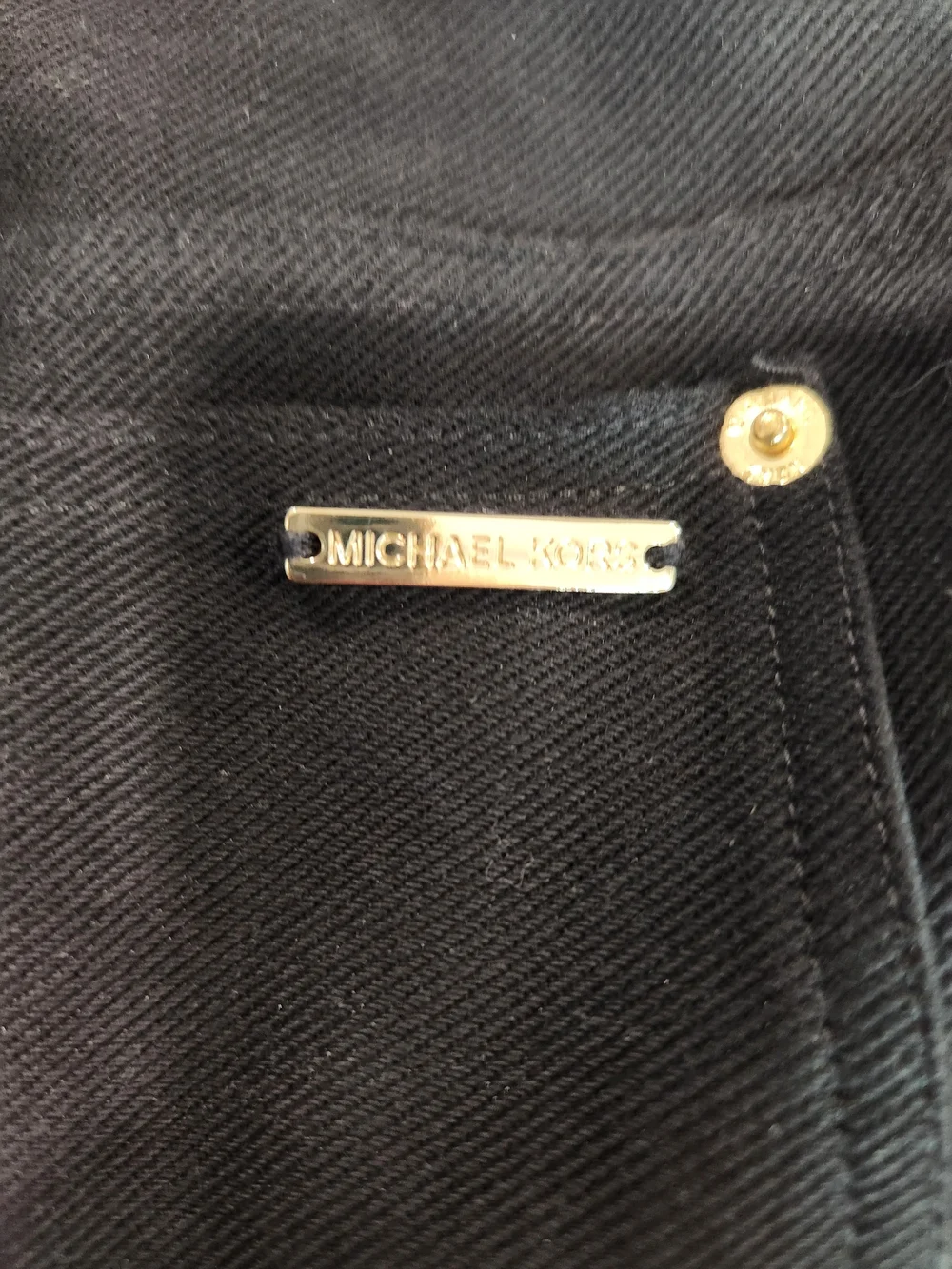 Michael Kors Black Skinny Ponte Pants with Gold Accents